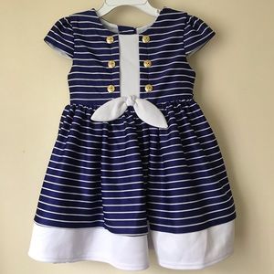 Striped Sailor Blue Dress Toddler Girl 3T Spring Summer